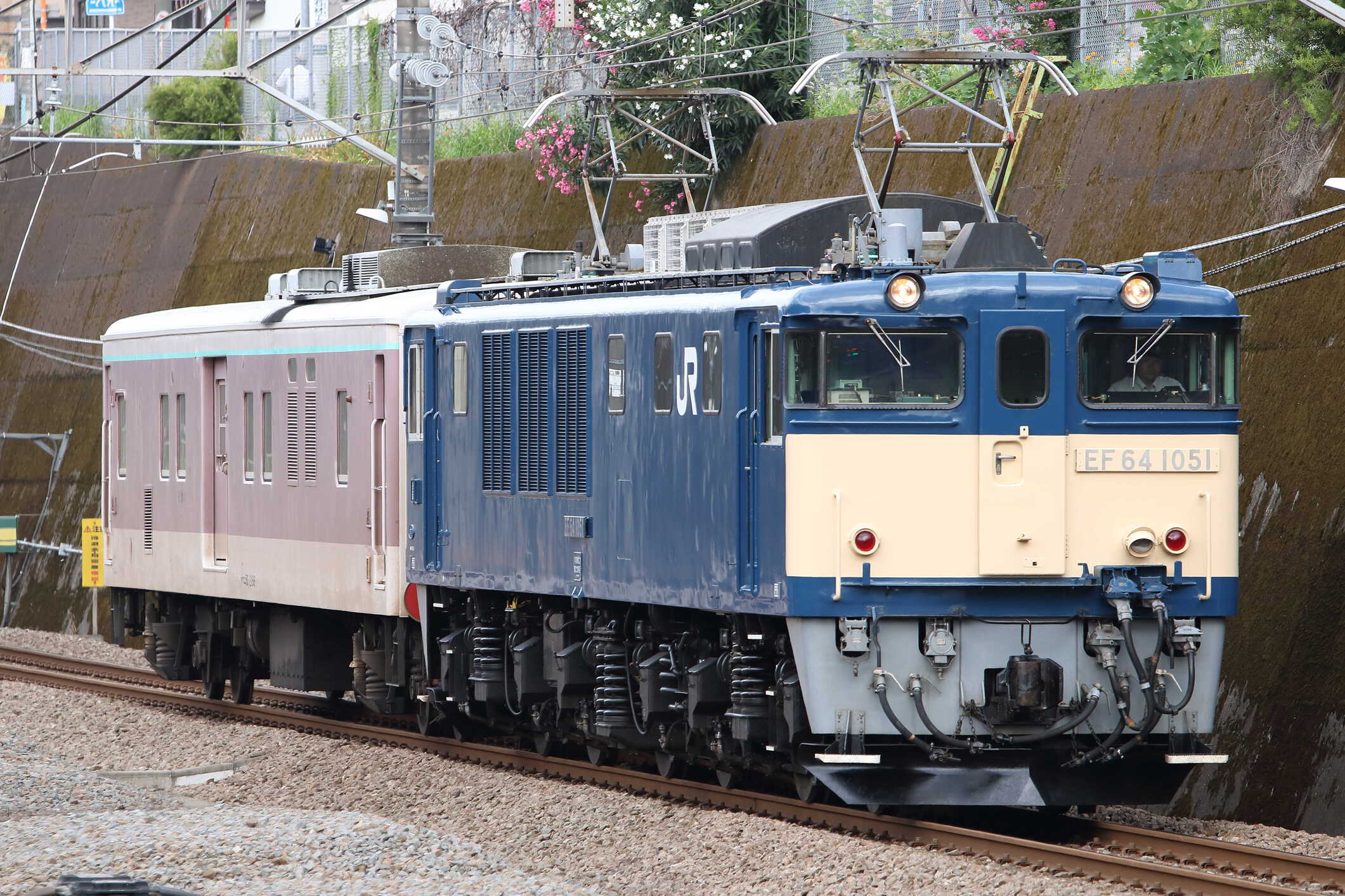 配9550列車 NN入場配給(廃車回送) EF64-1051[長岡]+マニ50-2186(水スイ)