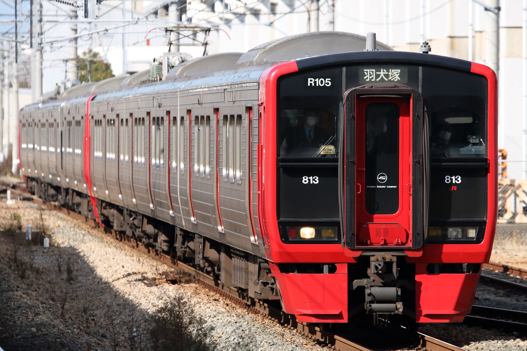 1225M(鹿児島本線 福間→羽犬塚) 区間快速 羽犬塚行き 813系 本ミフRM105編成+813系 編成不明