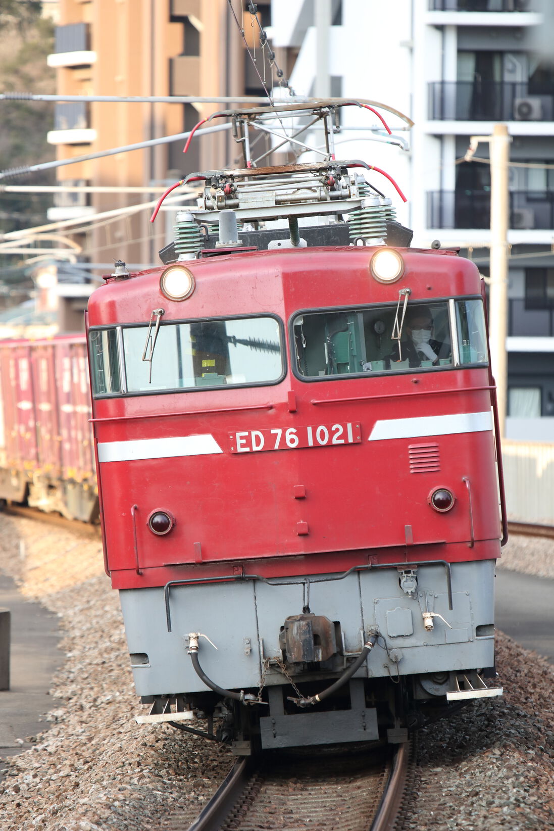 1091列車(鹿児島本線 北九州タ→福岡タ) ED7-1021[門]+コキ14車
